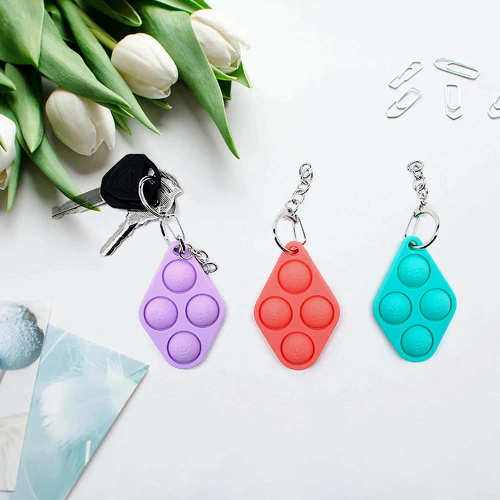 Simple Dimple sensorial Fidget juguete de alivio de estr&eacute;s llavero de burbujas juguetes para ni&ntilde;os adultos autismo necesita regalos-4