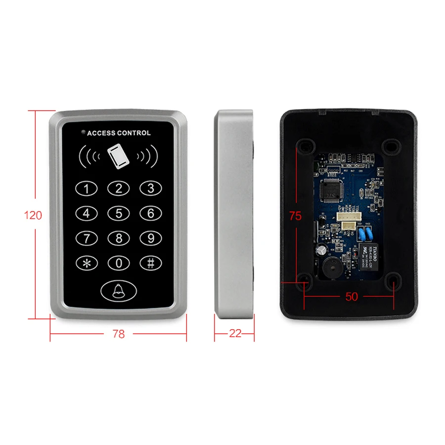 Кнопочный контроль доступа RFID система контроля допуска к двери с функцией master cards