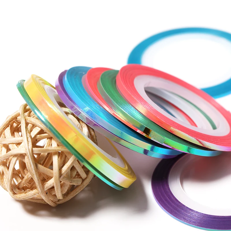 3 рулонные золотые серебряные цветные ленты для ногтей 1 мм 2 3D клейкая переводная