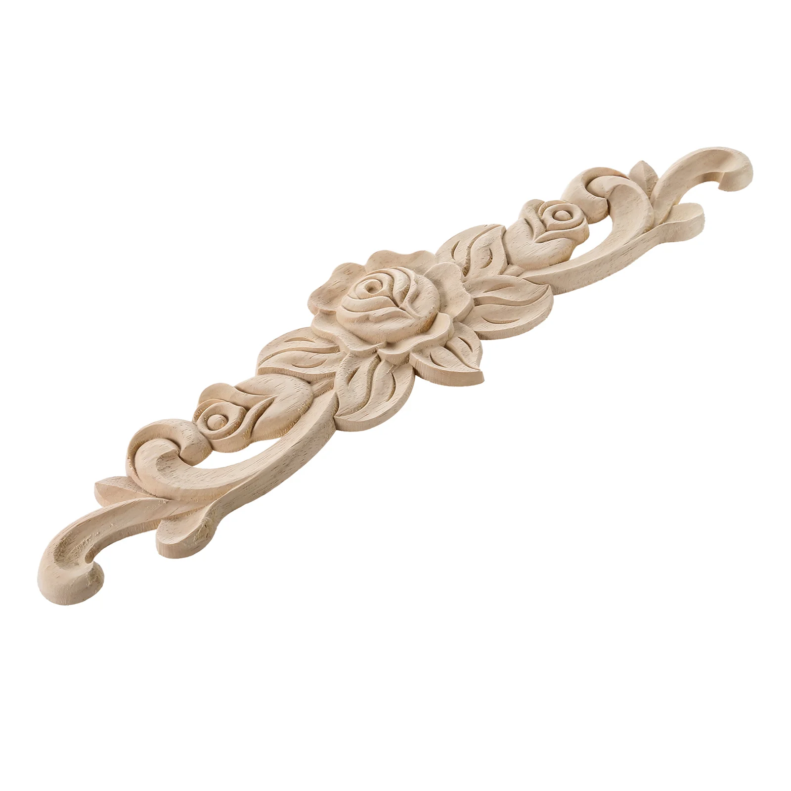 

1 pc Natural wood figurine crafts patterned wood carving sticker unpainted wall corner sticker decorative for frame wall door