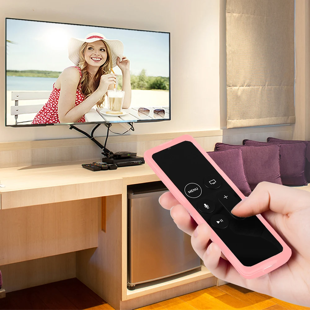 

Silicone Protective Cover For Apple TV 4K 4th 5th Gen Remote Control Honeycomb Pattern Shockproof Case For TV Remote