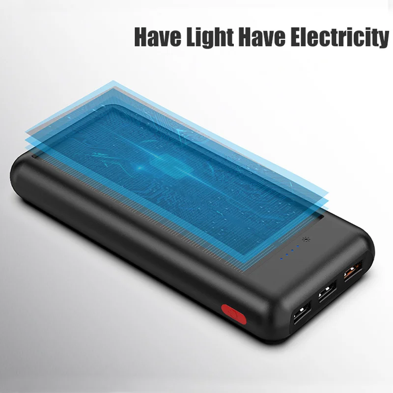 Внешний аккумулятор Qi Power Bank водонепроницаемый внешний на солнечной батарее 4