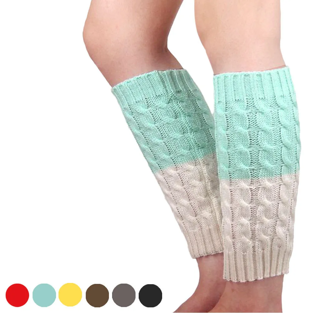 2019 Новое поступление вязаные гетры носки двухцветные зимние теплые забавные