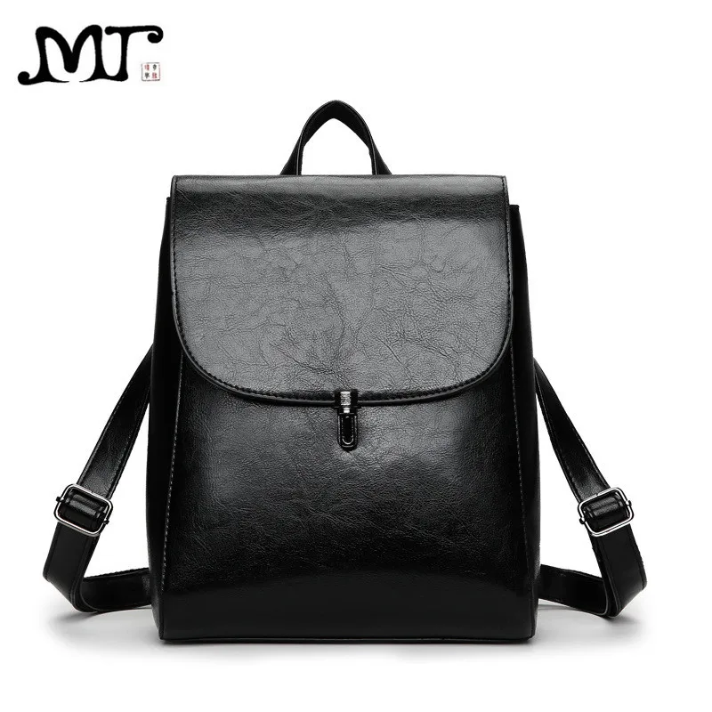 

MJ Women Leather Backpack Fashion PU Leather Travel Bag Female Daily Backpack Small School Bag for Teenage Girls Bag for Women