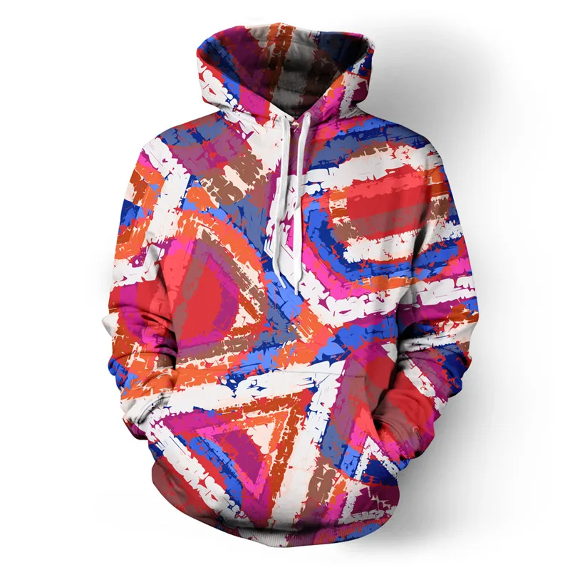 Геометрический худи с изображением краски Harajuku Забавный Old School пуловеры Hipster