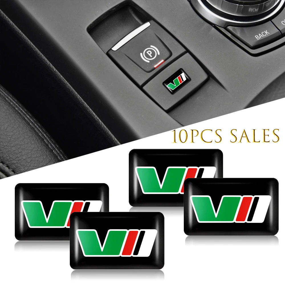 

10PCS 3D Reflective VII logo Epoxy Badge Sticker Decoration For Skoda Octavia Superb Scala Kamiq Car Interior Accessories