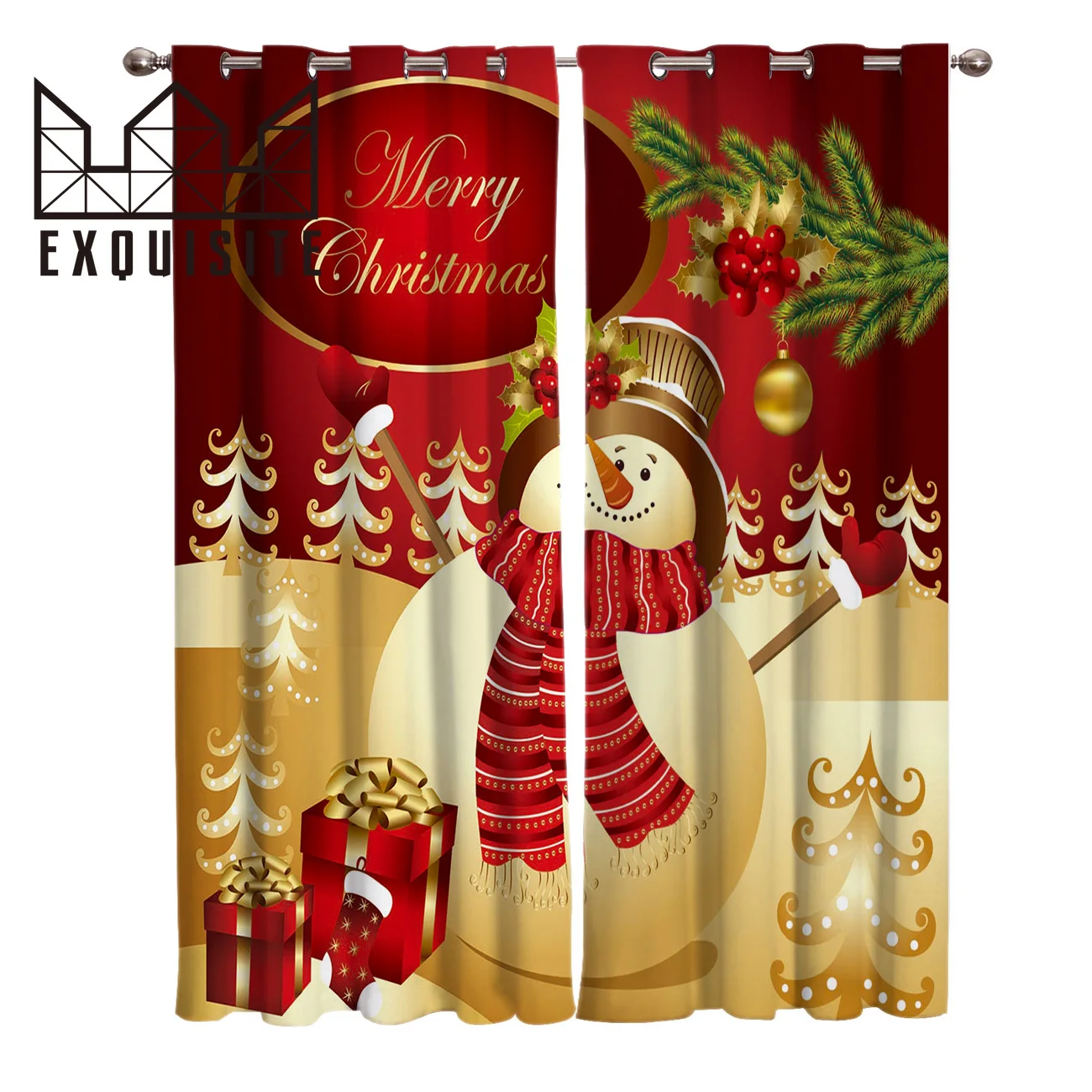 Занавеска на окна с изображением снеговика большие темные светильники для