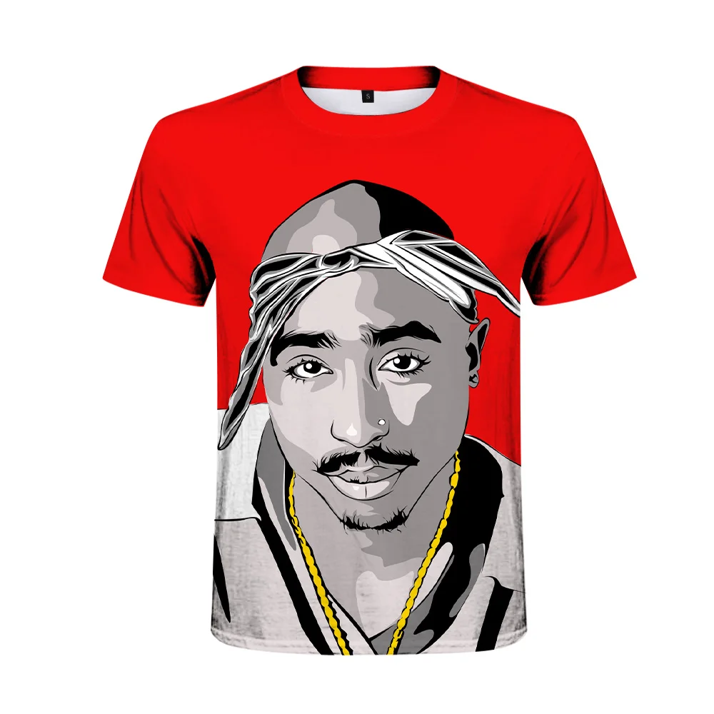 

2Pac T-shirt Rapper Star Tupac 3D Print Streetwear Men Women Casual O-Neck T Shirt Rap Singer Hip Hop Music Tee Tops