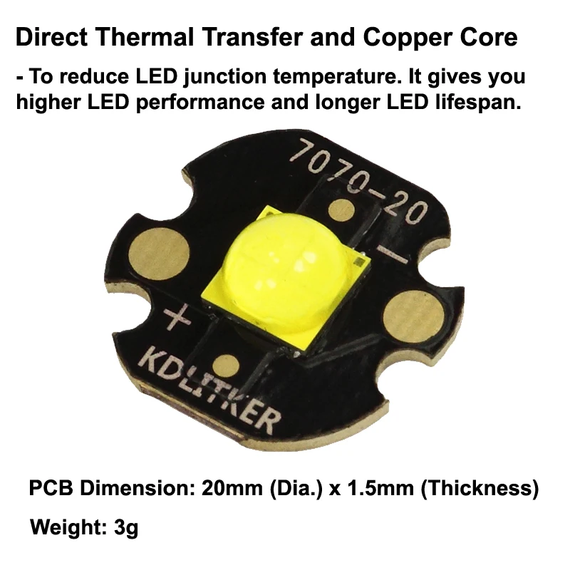 Высокомощный Cree XHP70.2 Белый/нейтральный белый/теплый белый светодиодный