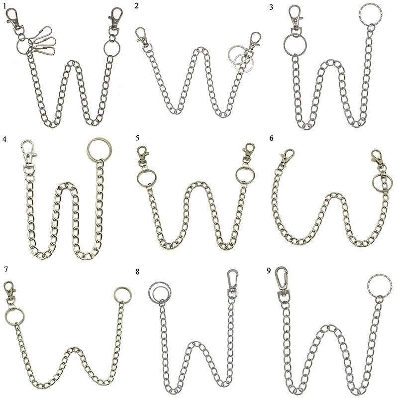 

Street Big Ring Pendant Key Chain Metal Wallet Chain Silver Rock HipHop Punk Hook Biker Trousers Pant Waist Link Belt Jewelry