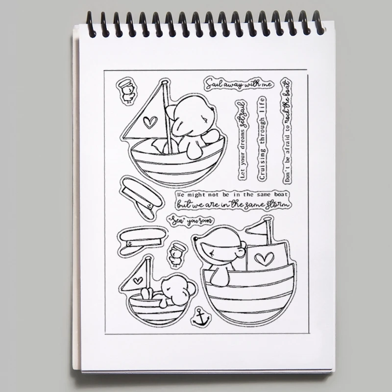 

Transparent Silicone Sailing Bear Clear Stamps Elegant Card Making Stamps Card