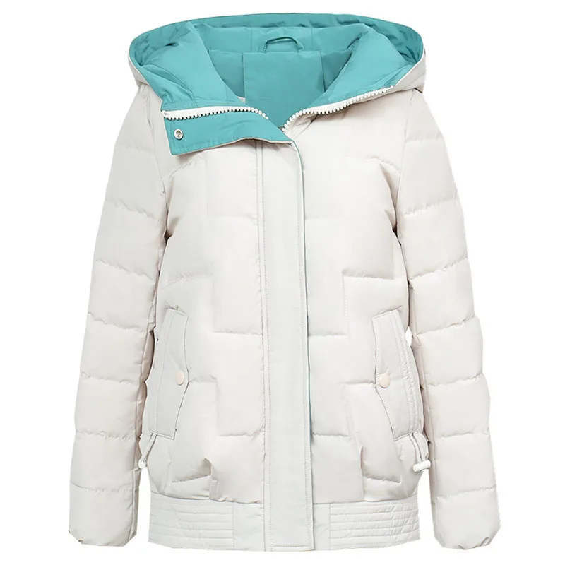 

2020 Female Short Printing Down Cotton jacket Coats Korean Padded Black Jacket Warm Winter Coat Women Thick Hooded Down Parkas