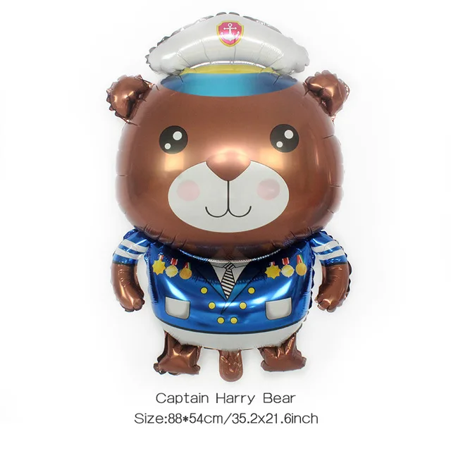 captain harry bear Большие 3D Медвежонок, фольгированные гелиевые шары, шары с днем рождения, надувные игрушки, детский душ, товары для свадебной вечеринки, Классические игрушки - Цвет: captain harry bear