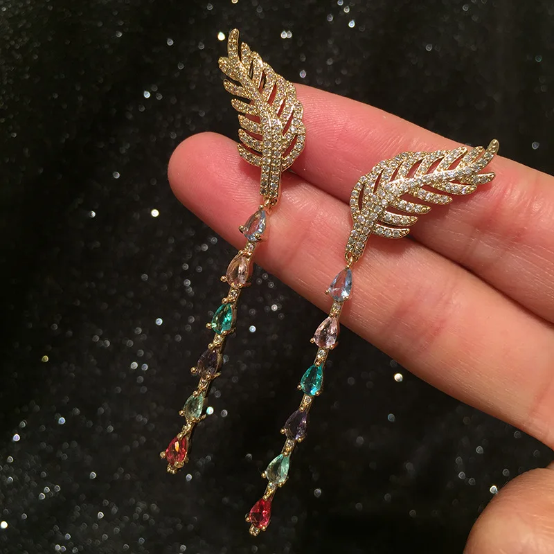 Женские корейские серьги капельки Bilincolor модные милые с фианитами в форме