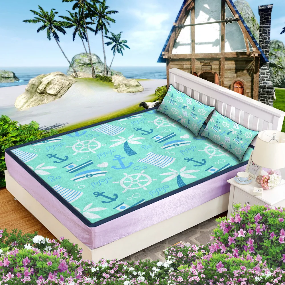 Летний коврик для сна с мультяшным рисунком лодки простыня защитный чехол