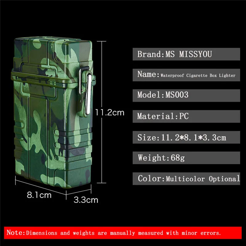 

USB Charging Arc Lighter Metal Windproof Waterproof Cigarette Case Small Accessories Camping Men's Gift Cigarette Accessories