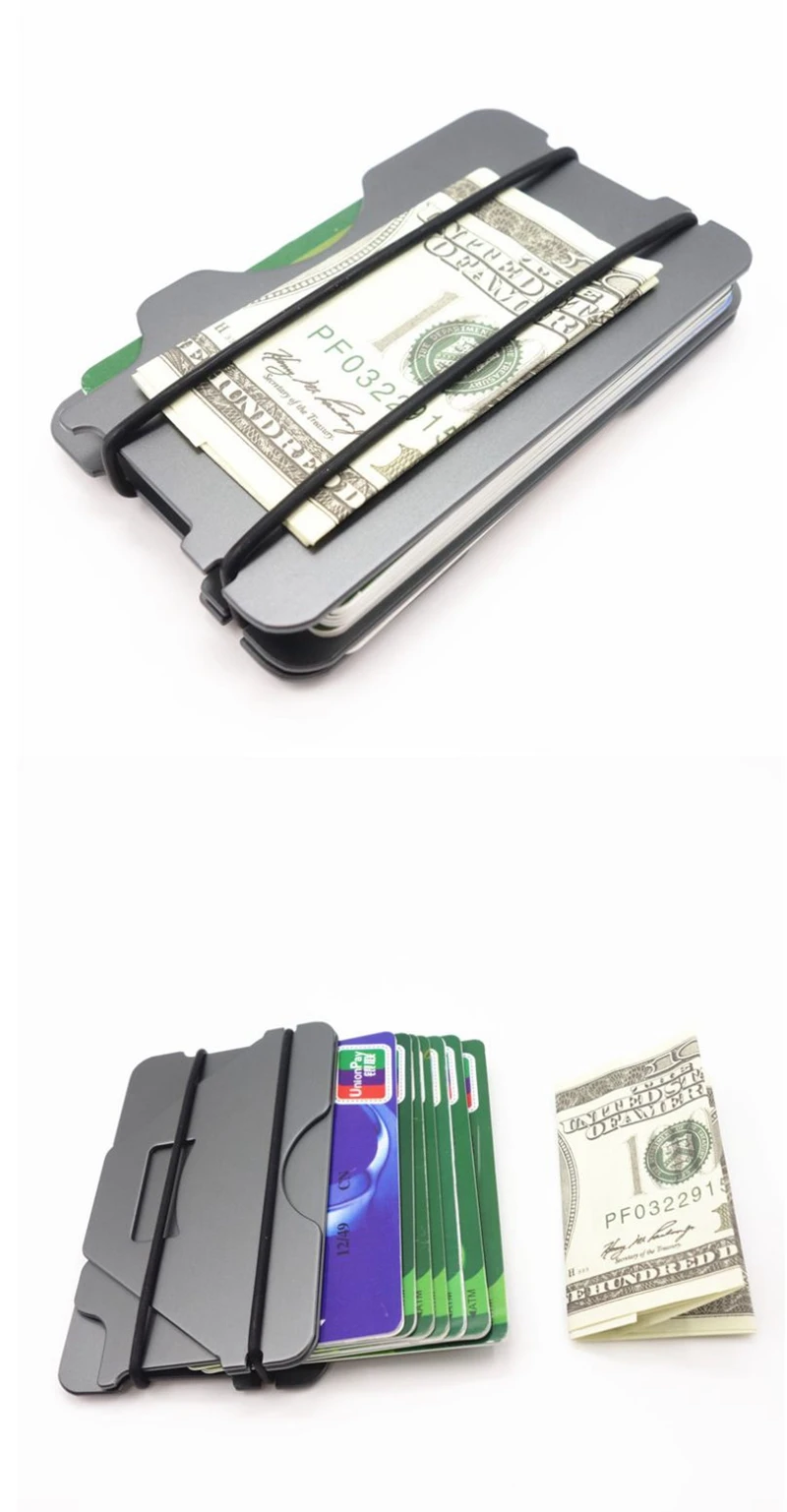 Дизайн Алюминиевый металлический RFID блокирующий кредитный держатель для карт минималистичный кошелек для карт для мужчин Женский кошелек для путешествий Органайзер красочный