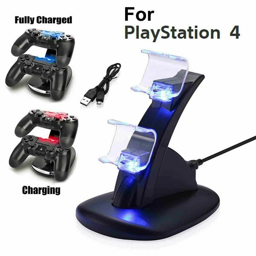 

Dual USB Charging Dock for PS 4 Game Controller Handle Charger for PS4/5 Dual Gamepad Charging Station Stand for PlayStation 4