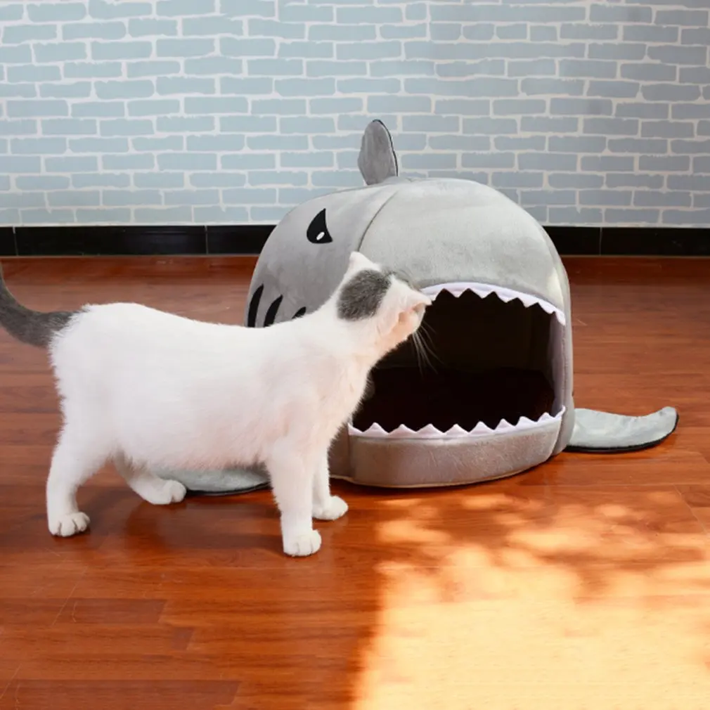 

Unique Shark-mouth Shaped Soft Pet Dog House Warm Plush Dog Bed Waterproof Pet Nest Dog Warm Nest For Cat Puppy Drop Shipping