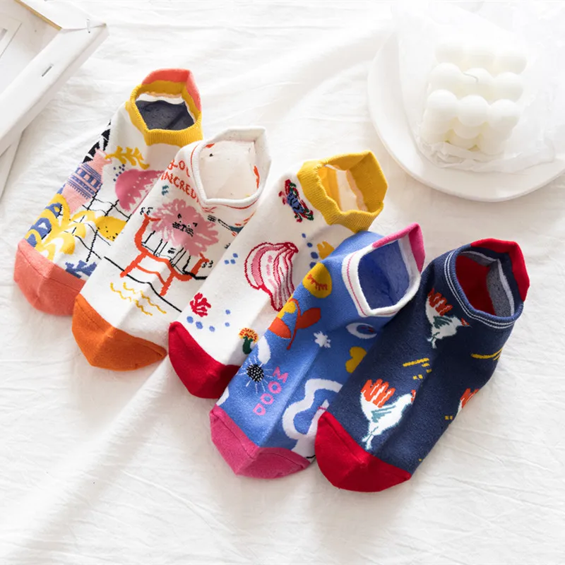 Хлопковые женские тапочки с рисунком животных в стиле Харадзюку забавные милые