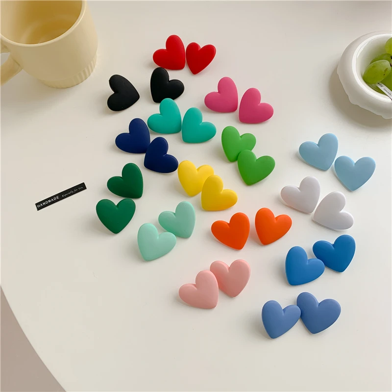 

CWEEL Heart Black Women'S Earrings Boho Blue Geometry Earings Fashion Jewelry Round Acrylic Female Bohemian Wedding Earrings