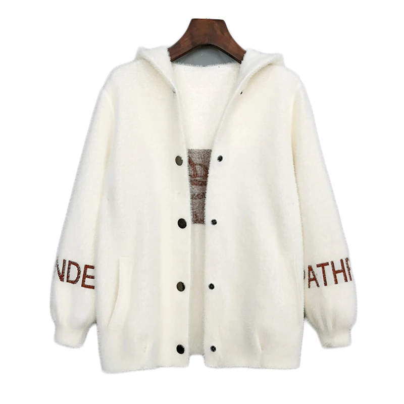 Imitation mink Fur coat Women short jackets with fur fur collar hooded jacket Autumn jacket famale Letter print Outwear 292