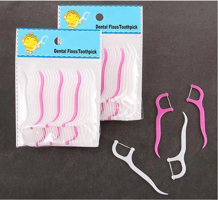

200pcs/pack Disposable Dental Floss Flosser Picks Teeth Toothpicks Stick Tooth Clean Oral Care 7.5cm