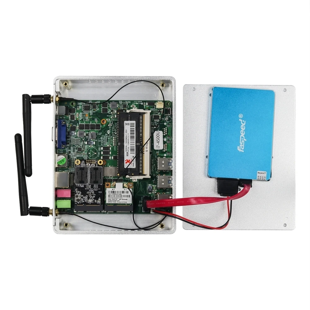 Безвентиляторный мини ПК компьютер Intel Core i3 5005U i5 4200Y i7 4610Y Windows 10 HTPC HDMI VGA двойной дисплей WiFi Компактный настольный ПК
