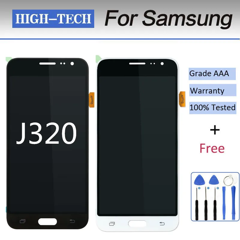 AMOLED 5 0 J3 lcd для SAMSUNG 2016 дисплей сенсорный экран дигитайзер GALAXY J320|Экраны мобильных