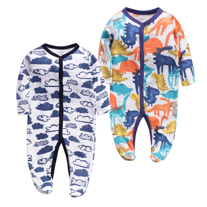 Детские комбинезоны оригинальные хлопковые осенние удобные пижамы для