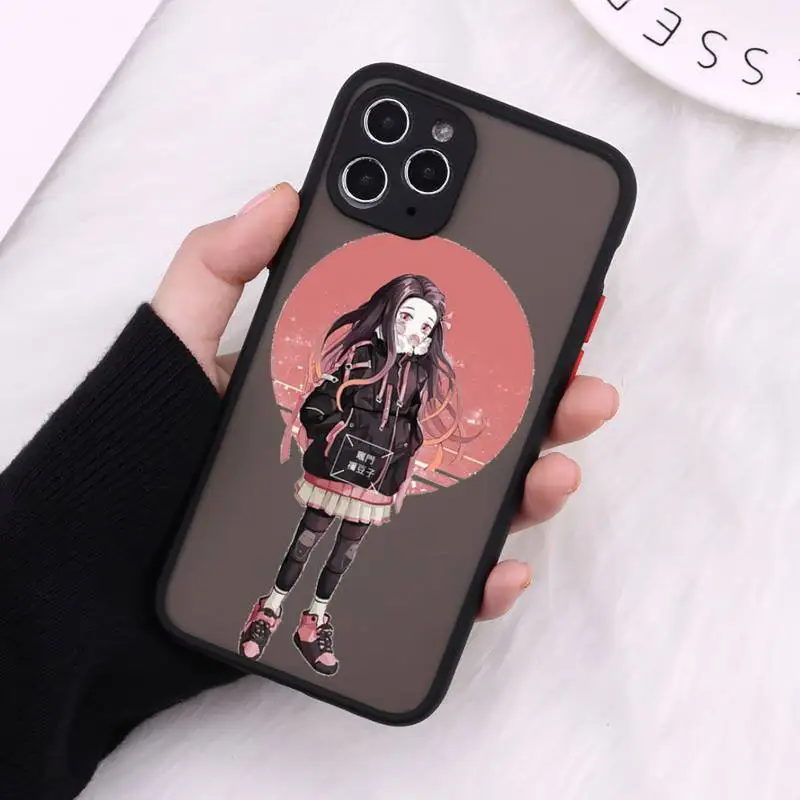 

Kamado Nezuko Kimetsu Phone Cases Matte Transparent For iPhone 12 Mini 11 Pro XR XS Max 7 8 Plus