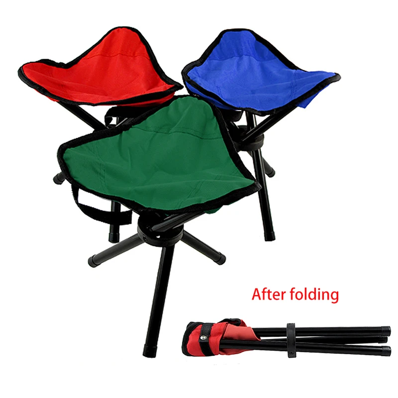 Портативный складной стул для отдыха на открытом воздухе, стул с тремя ногами для кемпинга, путешествий, пикника, активного отдыха, рыбалки, ...