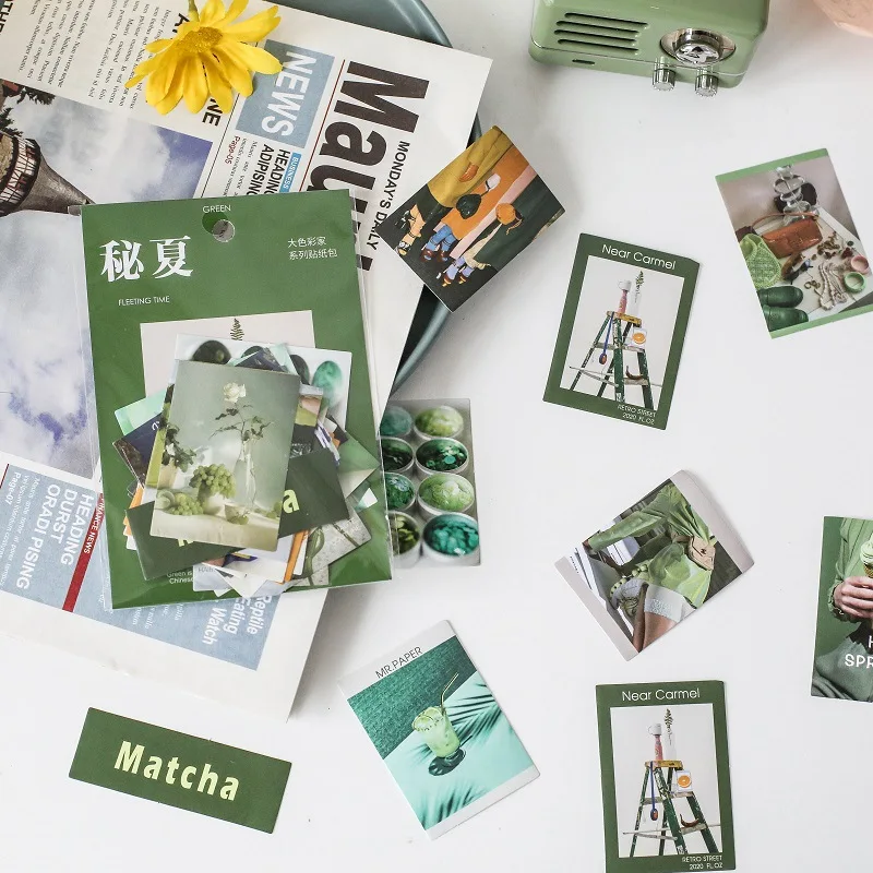 

40 шт./компл. большой фанат цветов Ins стильные бумажные канцелярские принадлежности наклейки для скрапбукинга Diy дневники наклейки