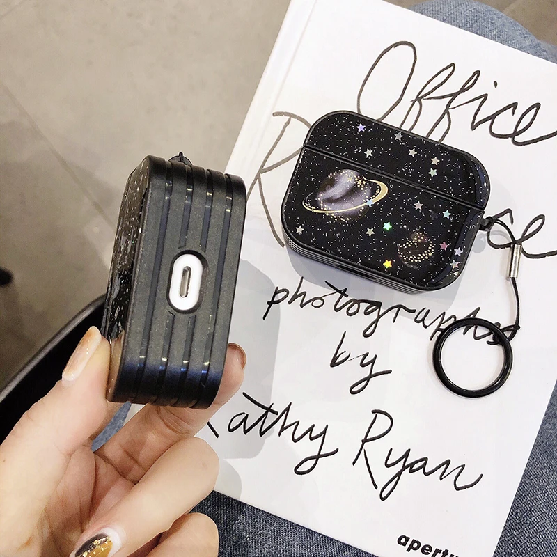 Блестящий чехол для наушников Airpords Pro универсальный блестящий со звездами Apple