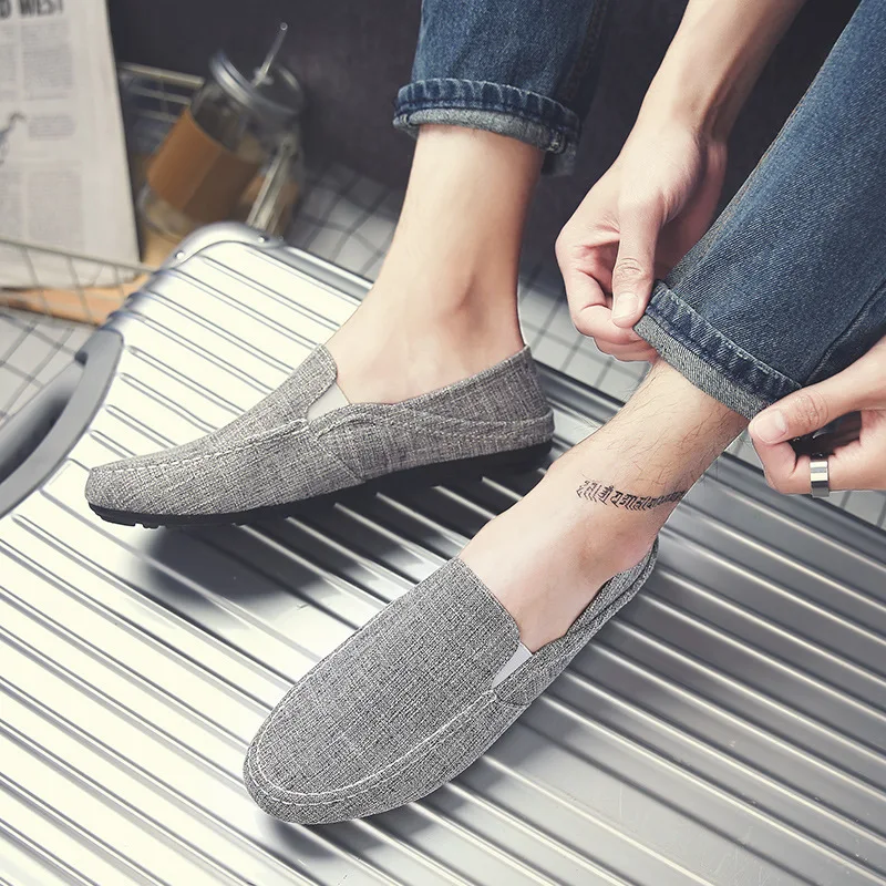 

Neutral Fashion Leisure Soft Comfy Summer Men Loafers Solid Concise Flat Driving Shoes Classics Retro Slip On Shoes