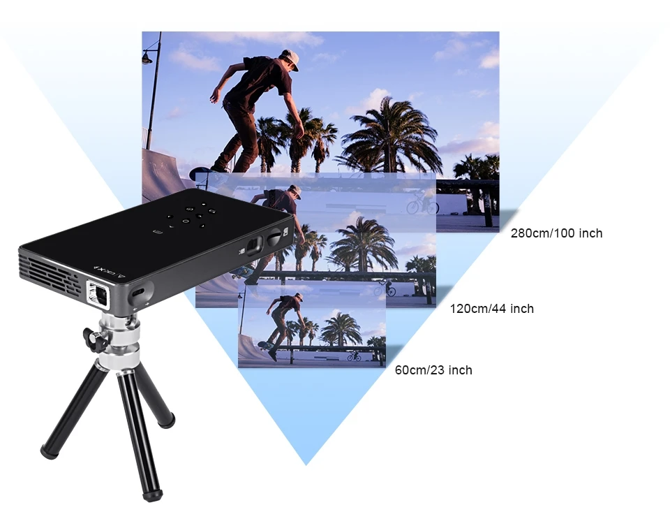 Проектор WZATCO CT50 DLP Android 7 1 OS Wi Fi Bluetooth мини лазерный портативный проектор Pico с