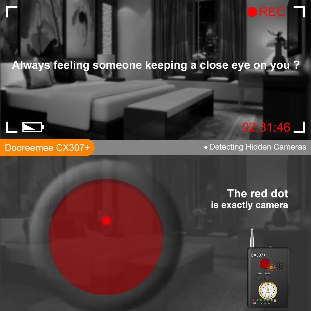 Новый RF сканер детектор ошибка Камера шпион для обнаруживает беспроводной GSM GPS