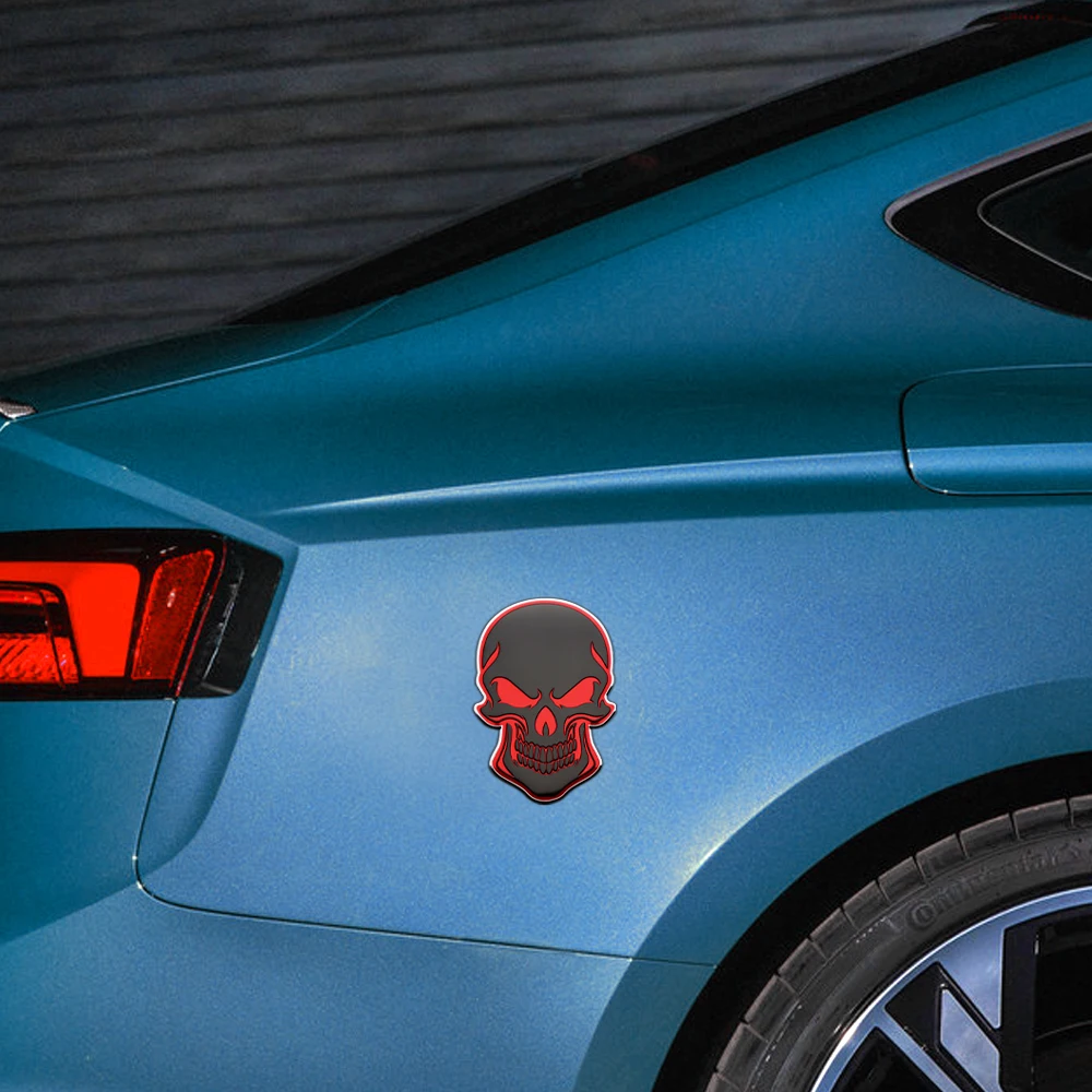 Автомобильный значок с черепом 3D алюминиевый флаг Великобритании США Франции