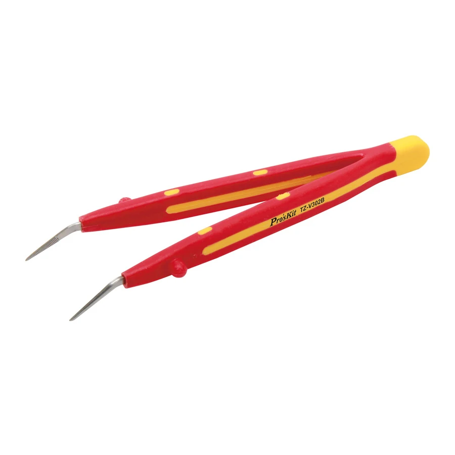 

Высоковольтный изолированный пинцет Proskit VDE, серия тонких поперечных зубчатых зажимов, магнитная Нескользящая Изолированная ручка, 1000 в