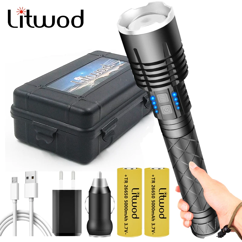 

The Most Brightest Led Flashlight XHP120.2 12-core Power Bank Function Torch Usb Rechargeable 18650 26650 Battery Zoom Lantern