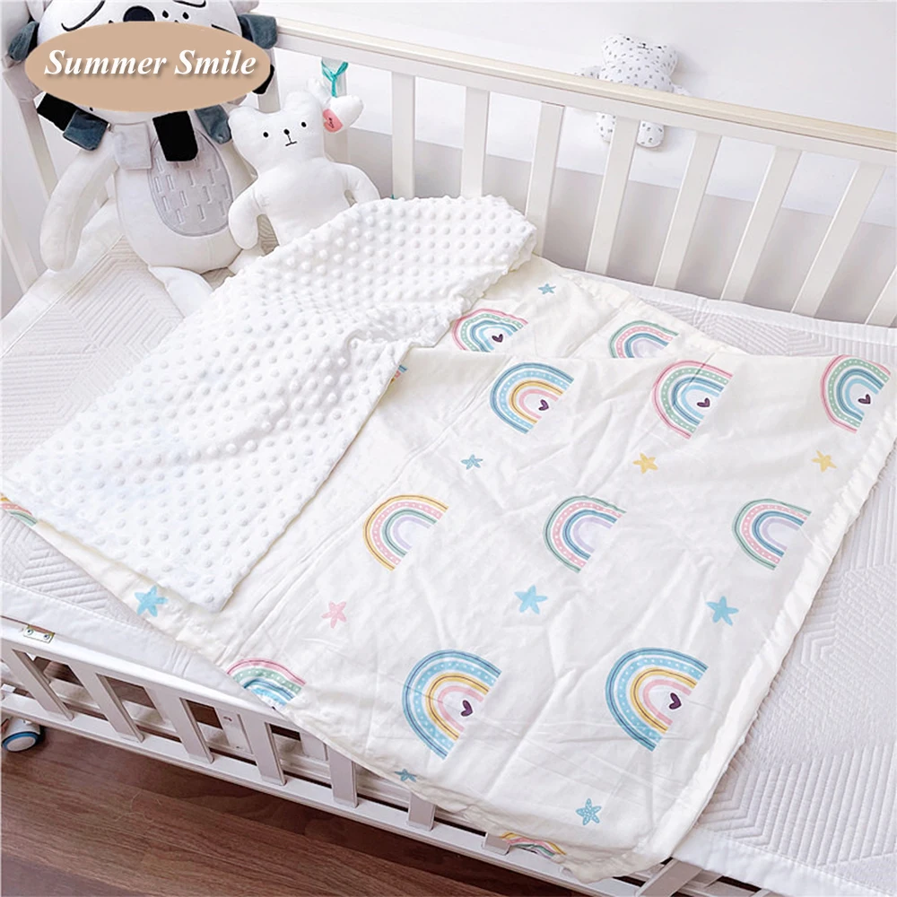 

Nordic Baby Beds Duvet Cover Newborn Baby Crib Blanket With Minky Dot Conforter Cot Clothing Quilt Cover Case Kids Bed Linen