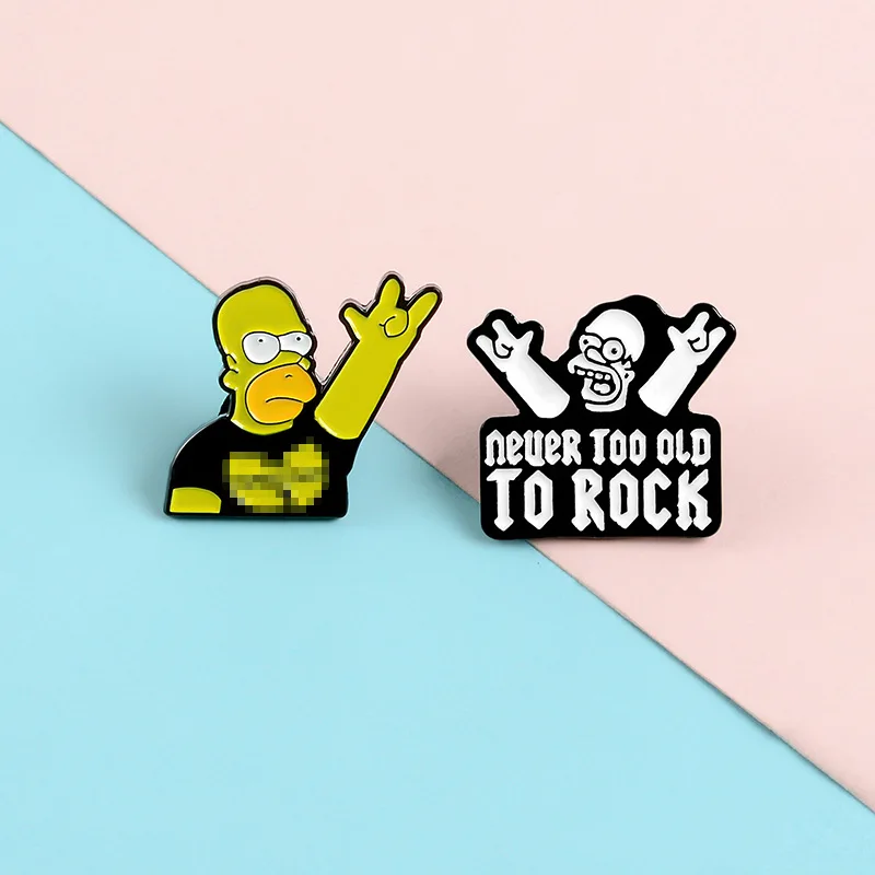 Брошь в виде с героями мультфильма Симпсоны для мужчин и женщин, эмалированная брошь на булавке из сплава, Значки для рубашки, ювелирные украшения