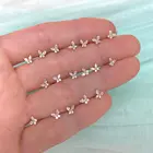 Милые очаровательные серьги-гвоздики из стерлингового серебра 925 пробы с микро кубическим цирконием Новые Модные женские ювелирные изделия для девочек