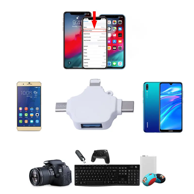 4в1 OTG USB адаптер для iPhone iPad IOS Android Type C 3 0 Micro Все в 1 кардридер подключение U