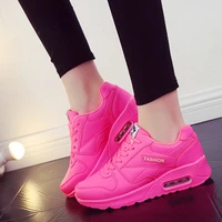 womens thick soled sneakers fashion hot selling lace up pink vulcanized shoes womens air cushion student casual all match shoe