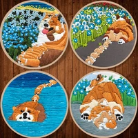 creative diy embroidery kit for beginner flower and dog pattern sewing craft kits stitch tools cross needlework tools home decor