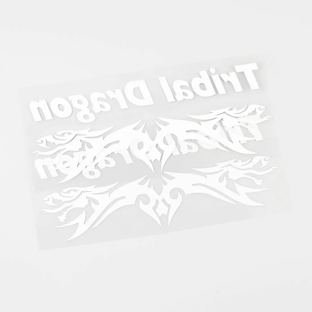 

YJZT 16.6CM6.4CM Fashion Tribal Dragon Vinyl Car Window Sticker Decal Black/Silver 8C-0328