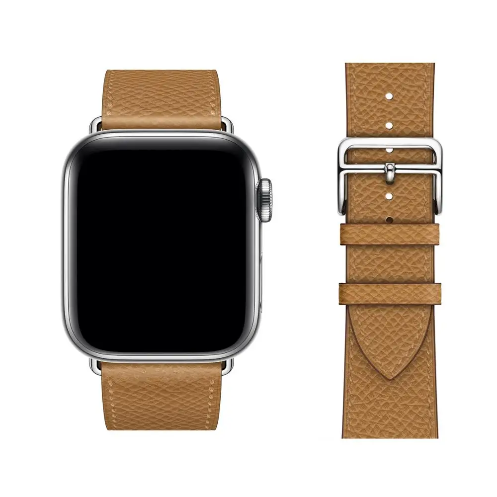 Brown Наручных часов iWatch, ремешок из натуральной кожи сменный ремешок совместим с Apple Watch серии 1/2/3, 42 мм, 38 мм, версия наручных часов iwatch, ремешок Watch series 4 40 мм 44 мм - Цвет ремешка: Brown