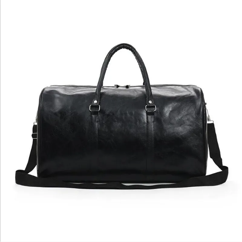 

Leather Travel Bag Large Duffle Independent Big Fitness Bags Handbag Bag Luggage Shoulder Bag Black Men Fashion Zipper Pu