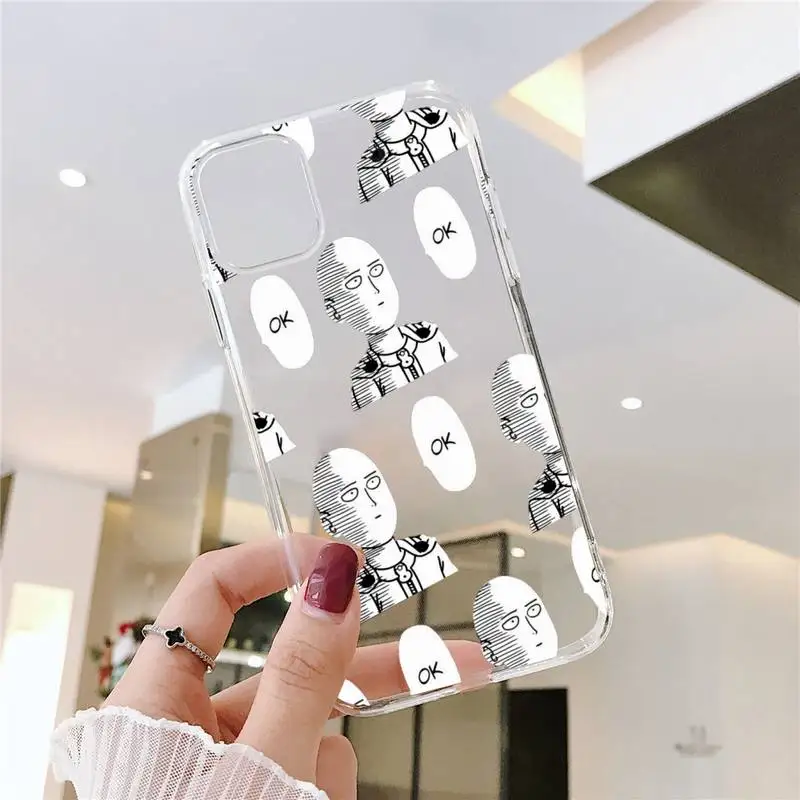 

Anime One Punch Man Phone Case Transparent soft For iphone 5 5s 5c se 6 6s 7 8 11 12 plus mini x xs xr pro max